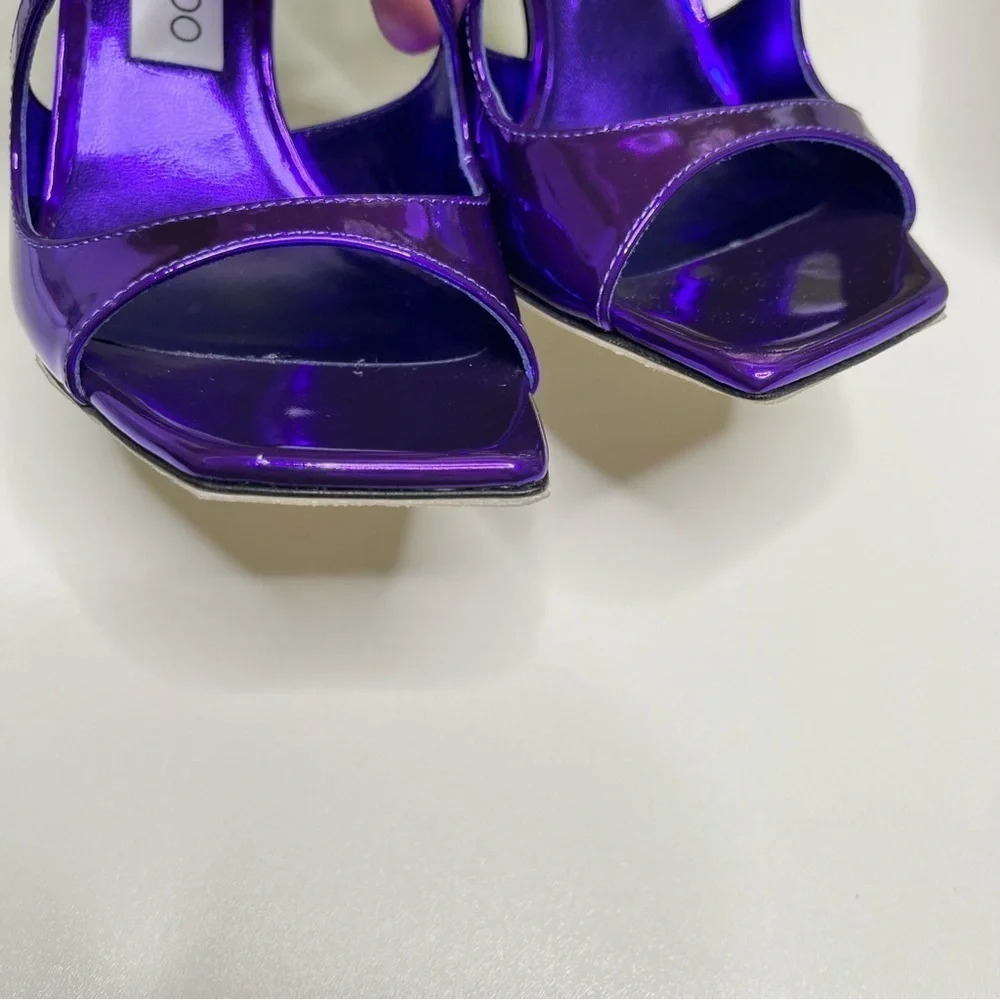 Jimmy Choo Anise purple Liquid Metal heels size 37.5 - Picture 10 of 13